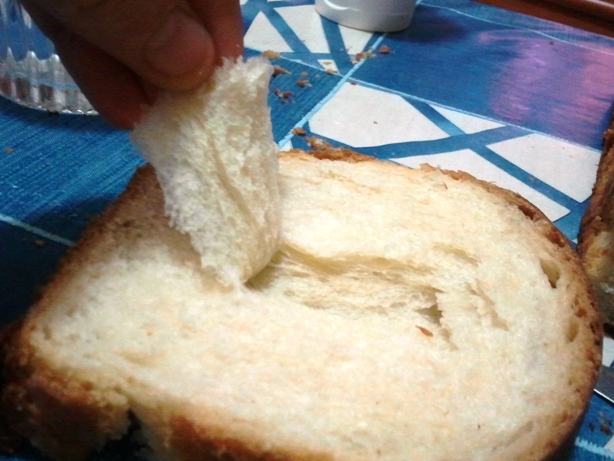 La miga sale "como a tiras"