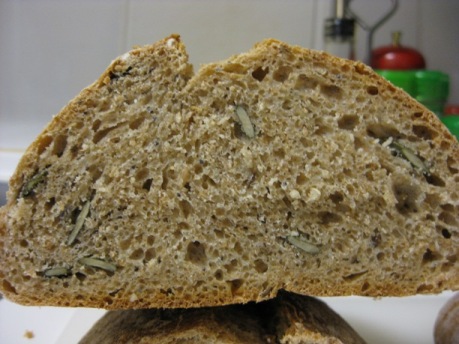 Esta es la miga del pan de Espelta.