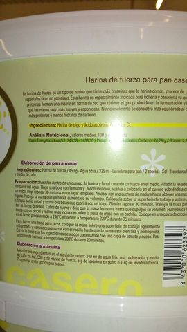 Toma ya receta. 2 sobres de Levadura para 450 Gr de Harina!. Al menos la receta para panificadoras está menos exagerada.